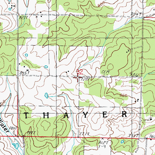Topographic Map of Black Jack School (historical), MO