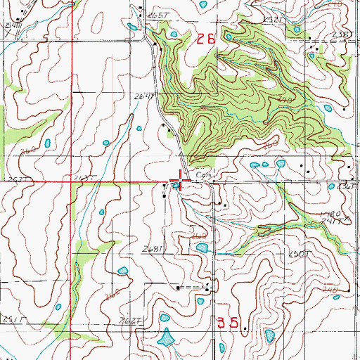 Topographic Map of Black Oak Church (historical), MO