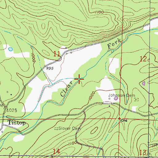 Topographic Map of Dry Creek, AR