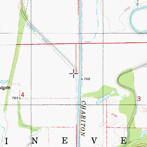 Topographic Map of Blackbird Creek, MO