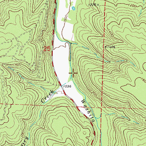 Topographic Map of Dry Creek, AR