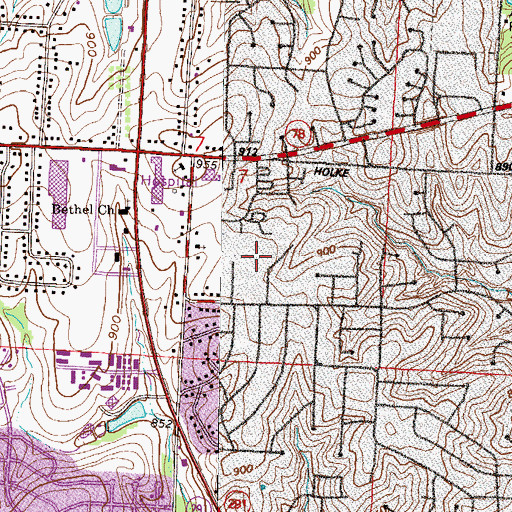 Topographic Map of Blackburn Elementary School, MO