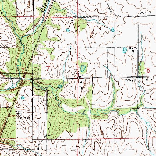 Topographic Map of Blackburn School (historical), MO