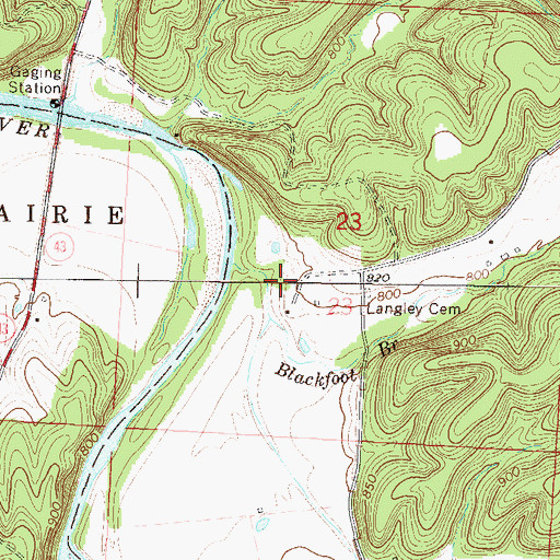 Topographic Map of Blackfoot Branch, MO