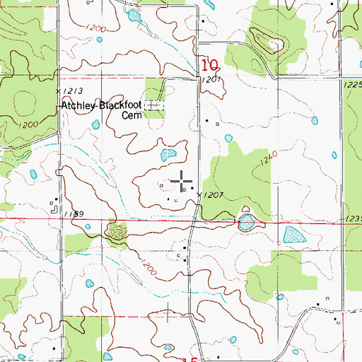 Topographic Map of Blackfoot School, MO