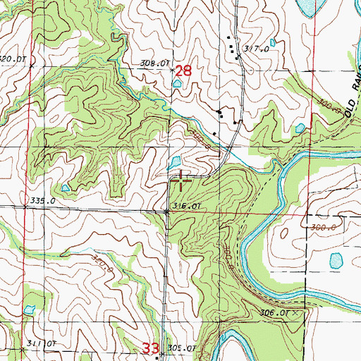 Topographic Map of Blackoak School (historical), MO