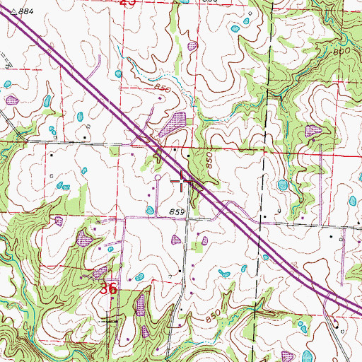 Topographic Map of Blackwater Station Church, MO