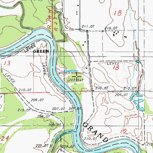 Topographic Map of Blackwell Branch, MO