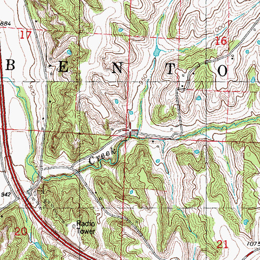 Topographic Map of Blan School (historical), MO