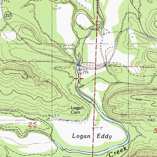 Topographic Map of Dry Creek, AR