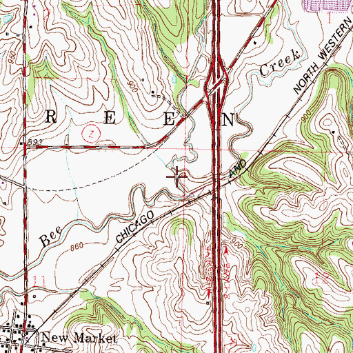 Topographic Map of Bleazard Branch, MO