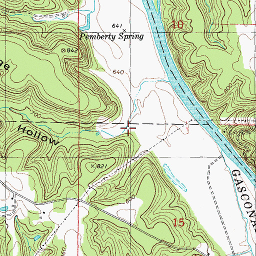 Topographic Map of Bliss Hollow, MO