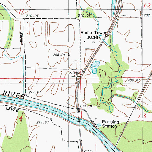 Topographic Map of Bliss School (historical), MO