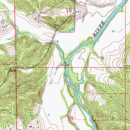 Topographic Map of Block Branch, MO