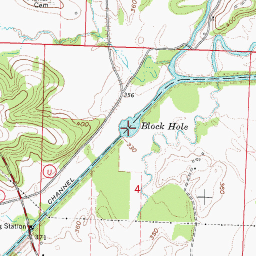 Topographic Map of Block Hole, MO