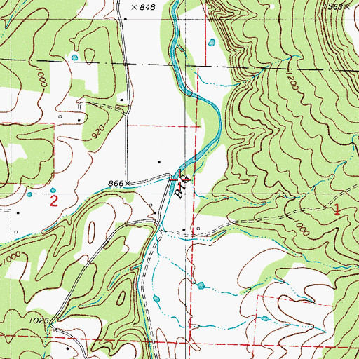 Topographic Map of Dry Creek, AR