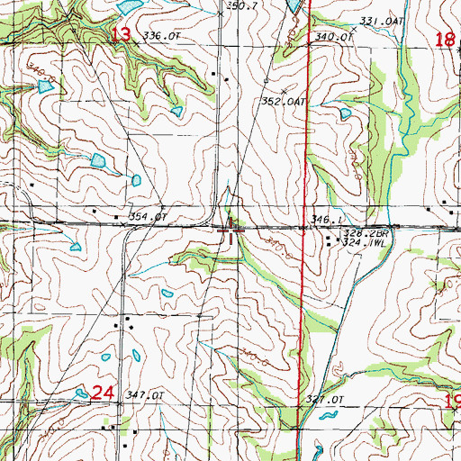 Topographic Map of Bloomdale School (historical), MO