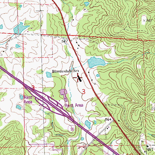Topographic Map of Bloomsdale Elementary School, MO
