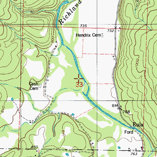 Topographic Map of Dry Creek, AR