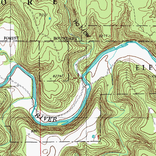 Topographic Map of Blubbering Hollow, MO