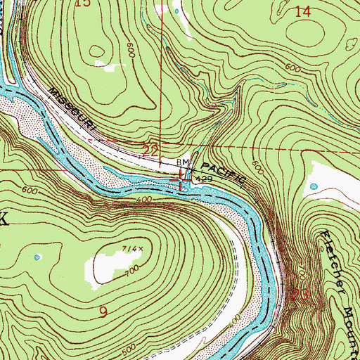 Topographic Map of Dry Creek, AR