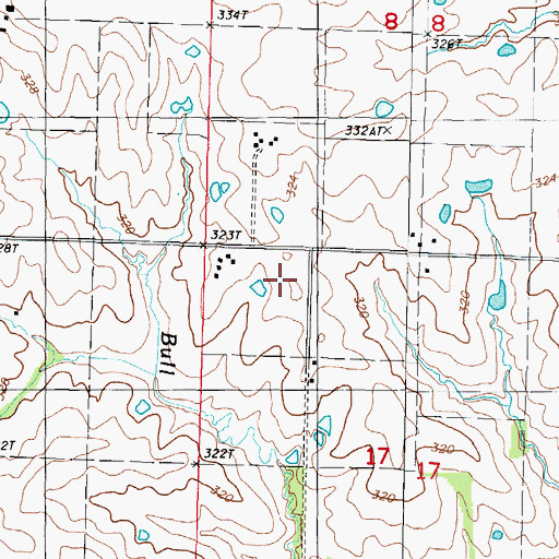 Topographic Map of Blue School (historical), MO