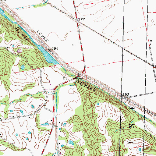 Topographic Map of Blue Spring Branch, MO