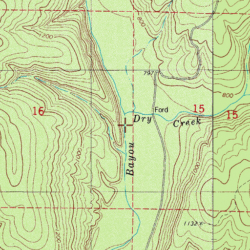 Topographic Map of Dry Creek, AR