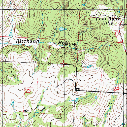 Topographic Map of Bluff Springs School (historical), MO
