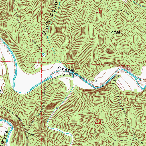 Topographic Map of Dry Creek, AR