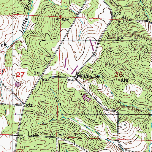Topographic Map of Bluhm School, MO