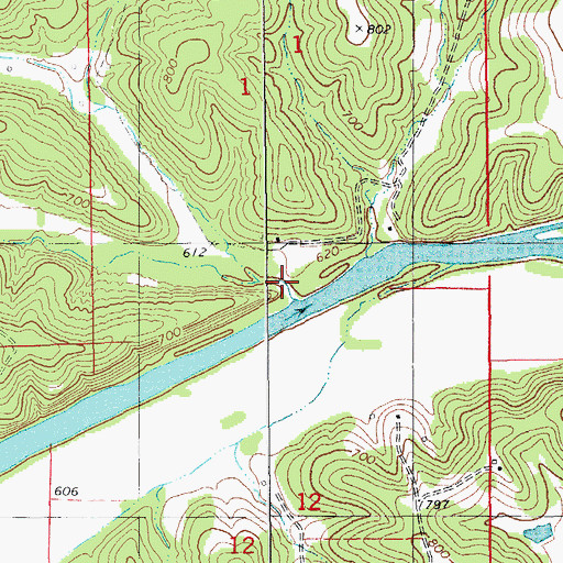 Topographic Map of Boardman Creek, MO