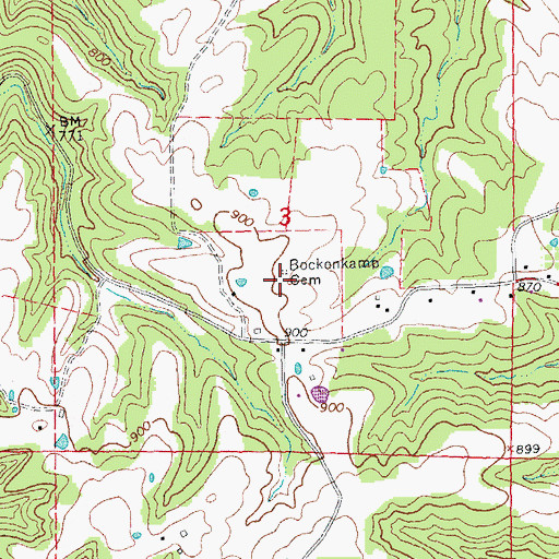 Topographic Map of Bockenkamp Cemetery, MO