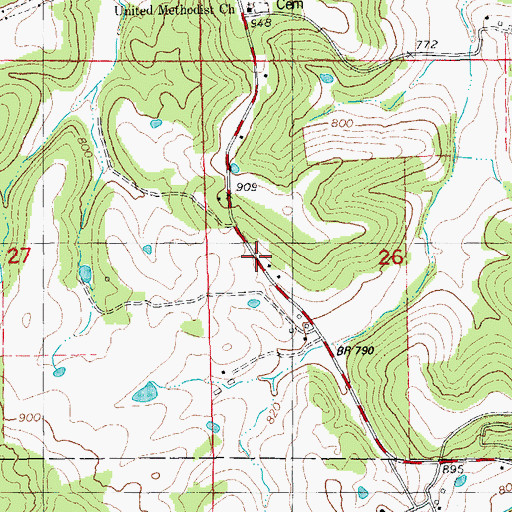 Topographic Map of Boettcher School, MO