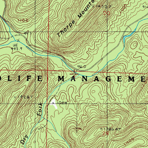 Topographic Map of Dry Fork, AR
