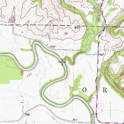 Topographic Map of Bogart Creek, MO