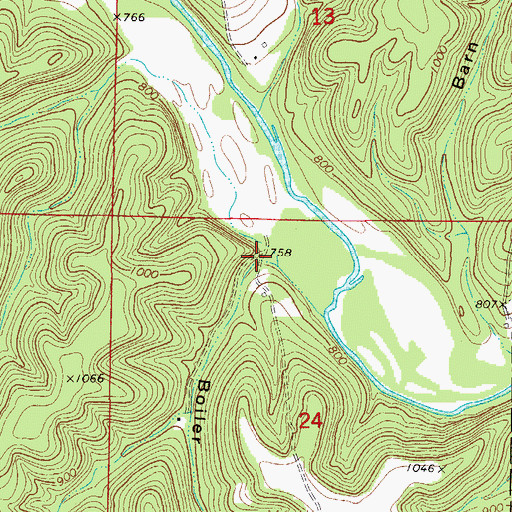 Topographic Map of Boiler Hollow, MO