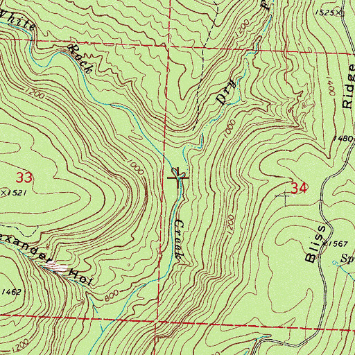 Topographic Map of Dry Fork, AR