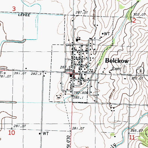 Topographic Map of Bolckow, MO