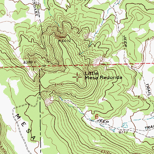 Topographic Map of Little Mesa Redonda, AZ