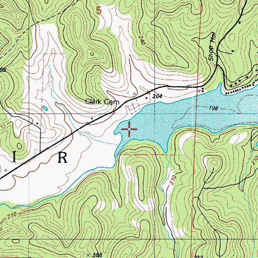Topographic Map of Bollinger Creek, MO