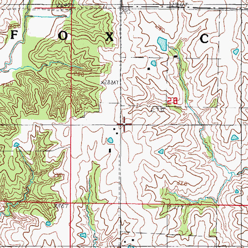 Topographic Map of Bolton School (historical), MO