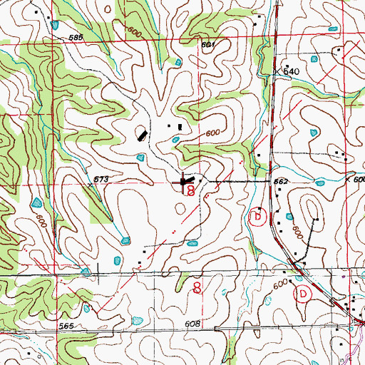 Topographic Map of Boncl Elementary School, MO