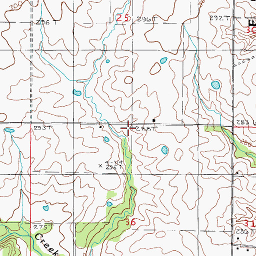 Topographic Map of Bondurant School (historical), MO