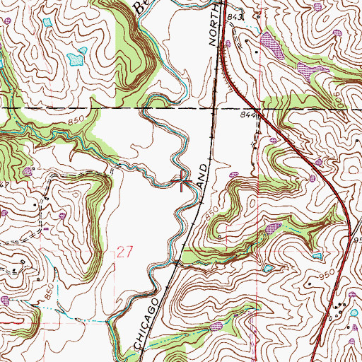 Topographic Map of Bonnell Branch, MO