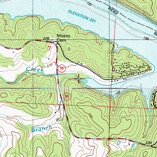 Topographic Map of Boone Branch, MO