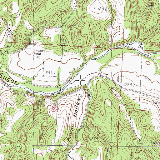 Topographic Map of Boone Hollow, MO