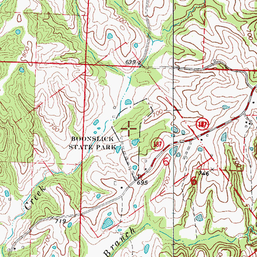Topographic Map of Boonslick State Park, MO