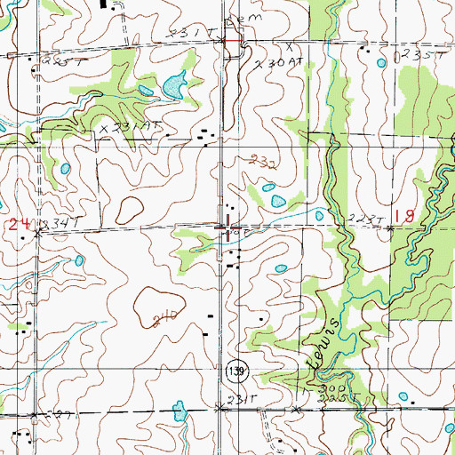Topographic Map of Botts School (historical), MO