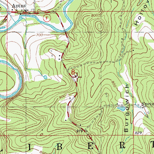 Topographic Map of Bourgowich School, MO